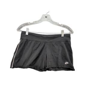 Womens Nike Cut Off Athletic Shorts Size S 4-6 Black Embroidered Swoosh